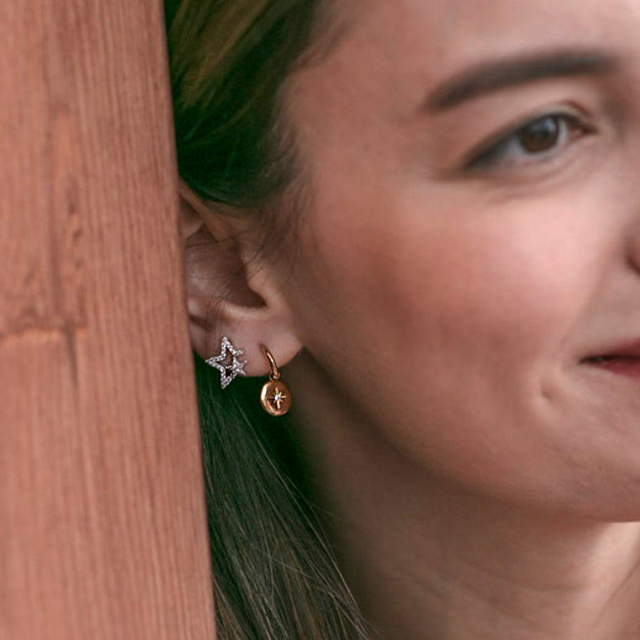 Gold Starburst Drop Earrings