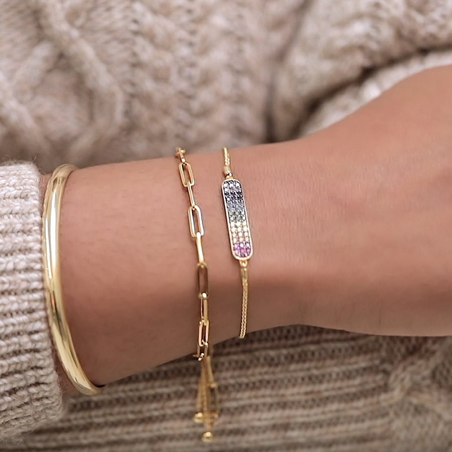 Gold Rainbow Bolo Bracelet