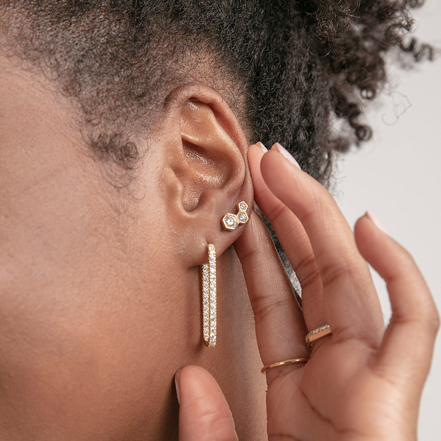 Gemstone Linear Stud Earring
