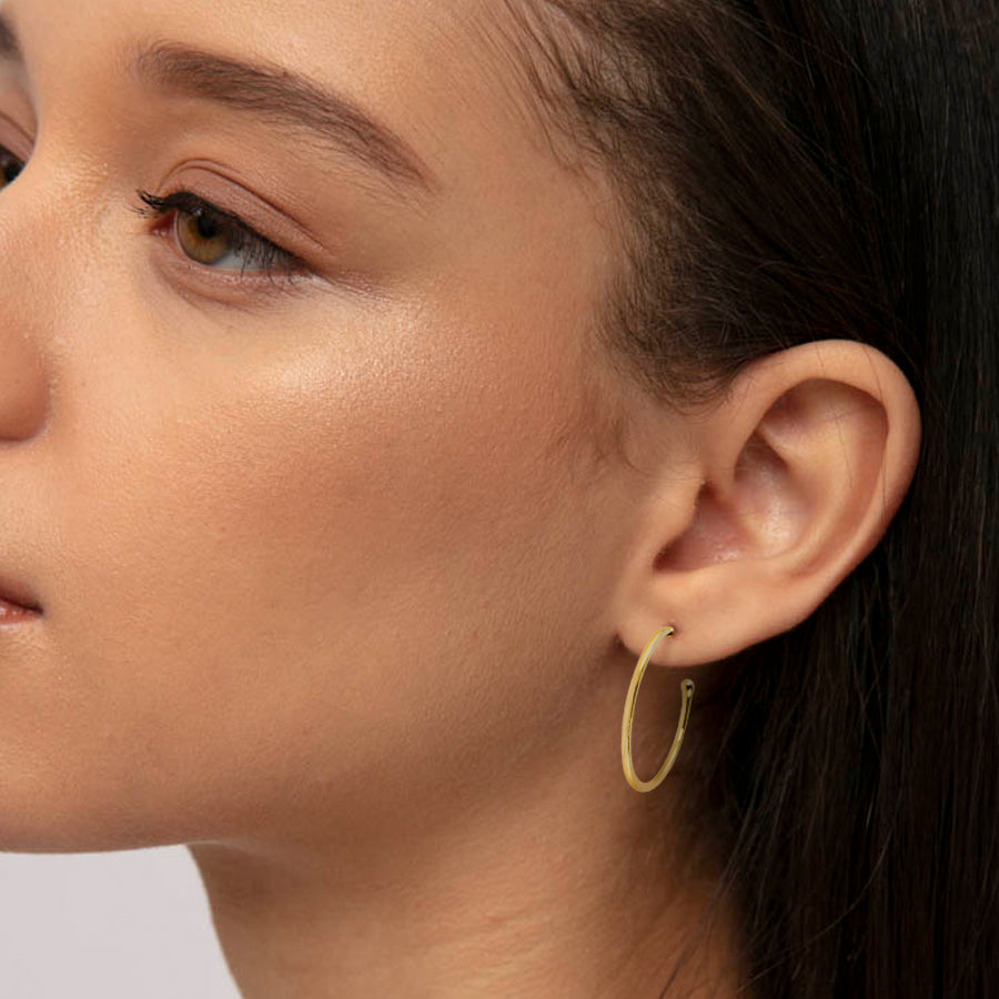thin gold hoop earring