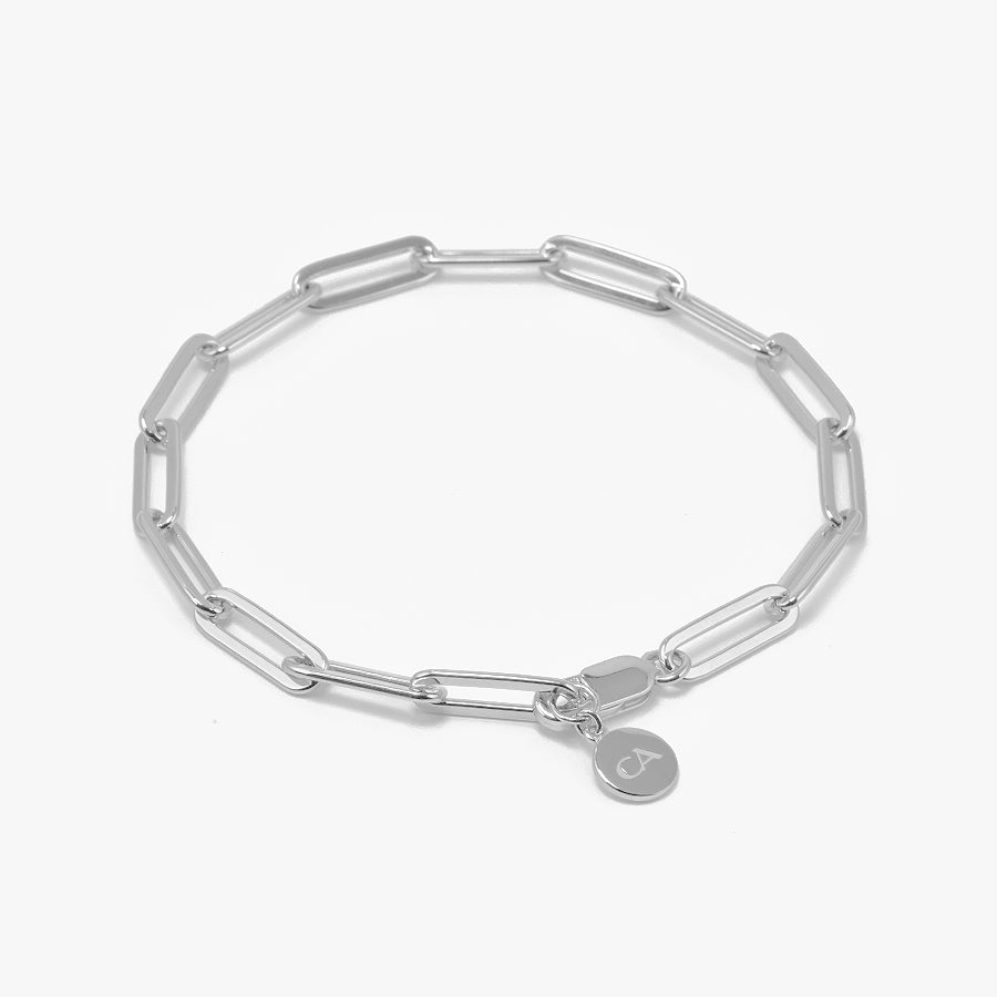 silver paperclip chain bracelet