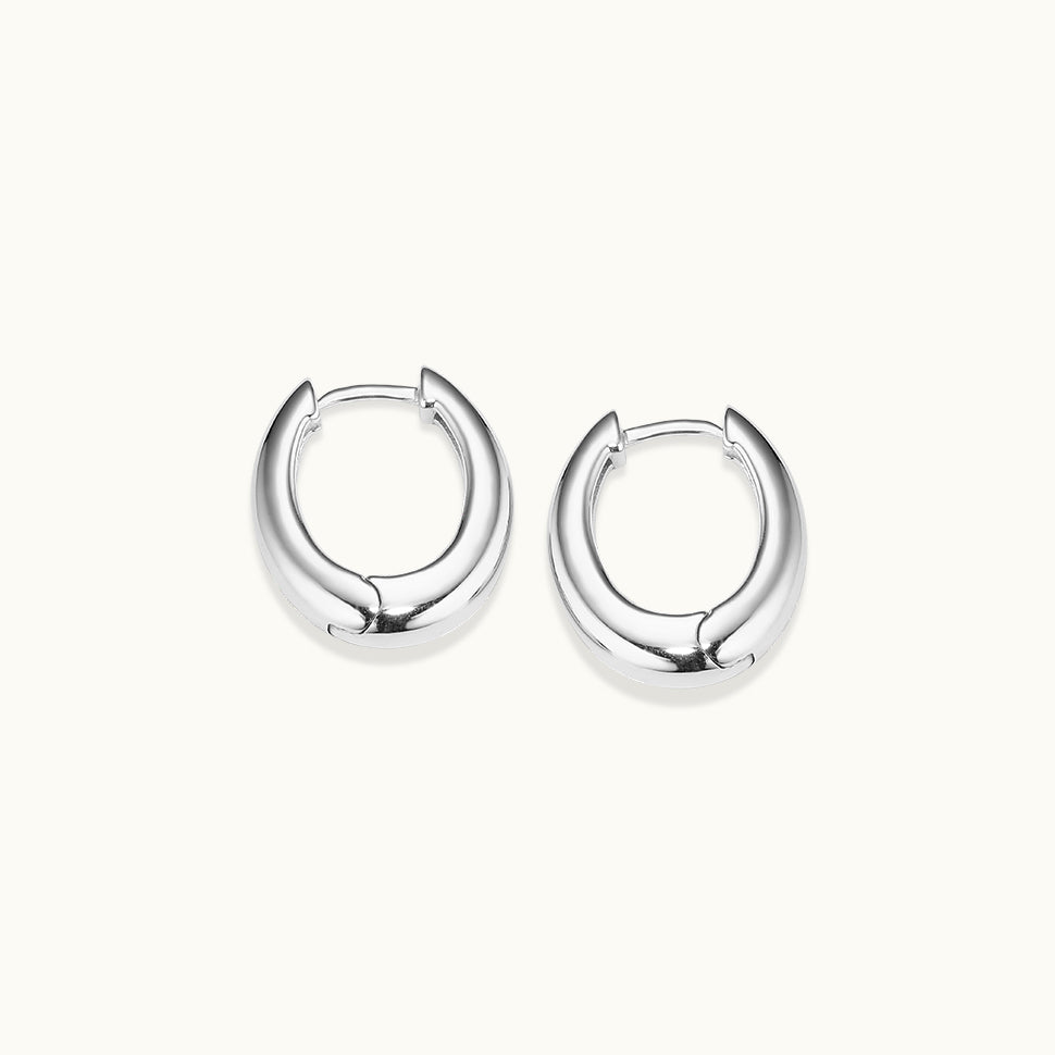 silver huggie earrings