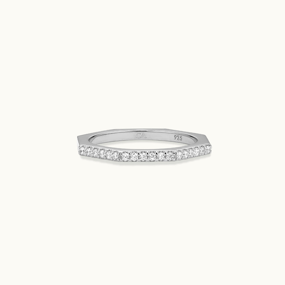 sterling silver multifaceted ring
