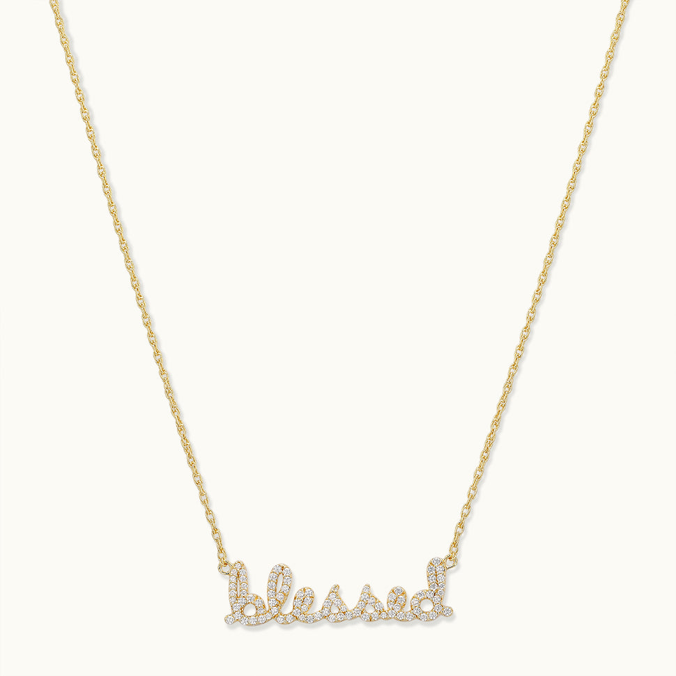 Blessed Charm Necklace, Blessed Necklace, Blessed Gold Necklace