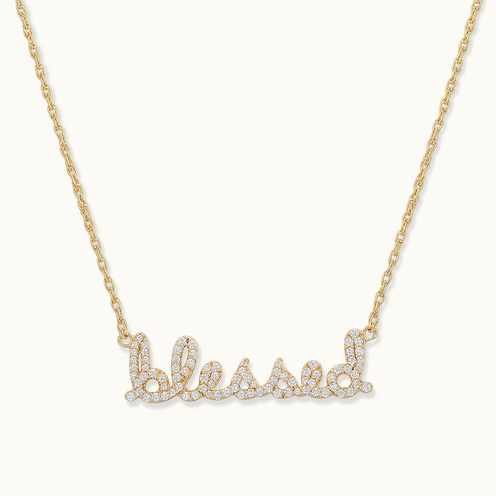 Blessed Charm Necklace, Blessed Necklace, Blessed Gold Necklace