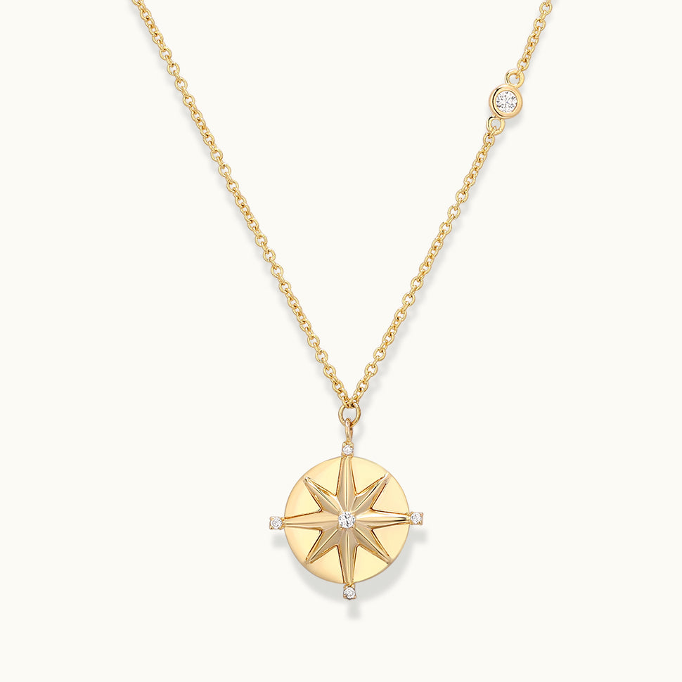 gold north star pendant