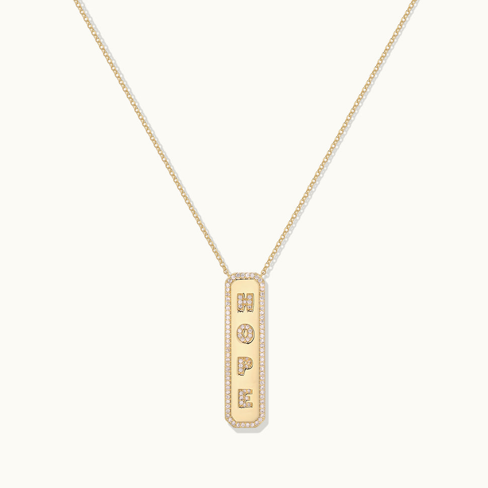 Gold HOPE Pendant Necklace