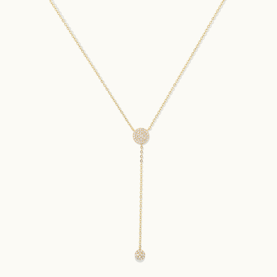 gold lariat style necklace