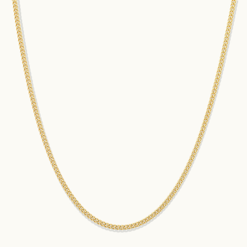 gold curb chain necklace