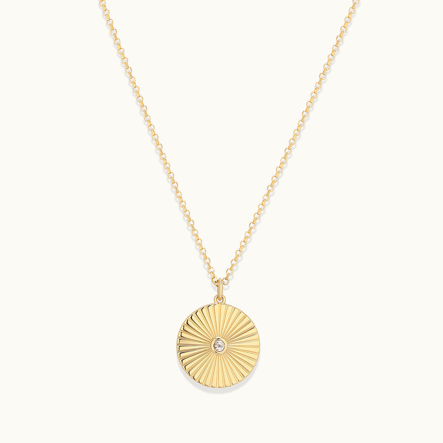 Sunray Round Pendant Necklace