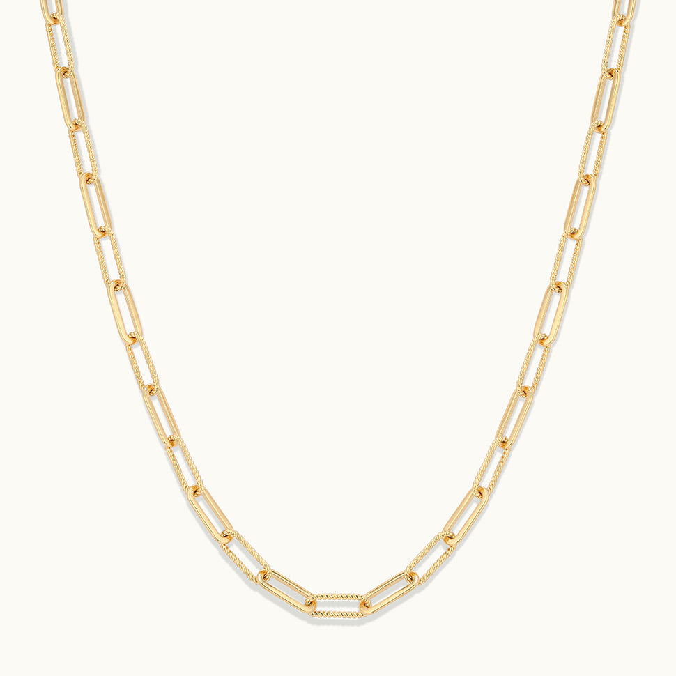 Paperclip & Rope Chain Necklace