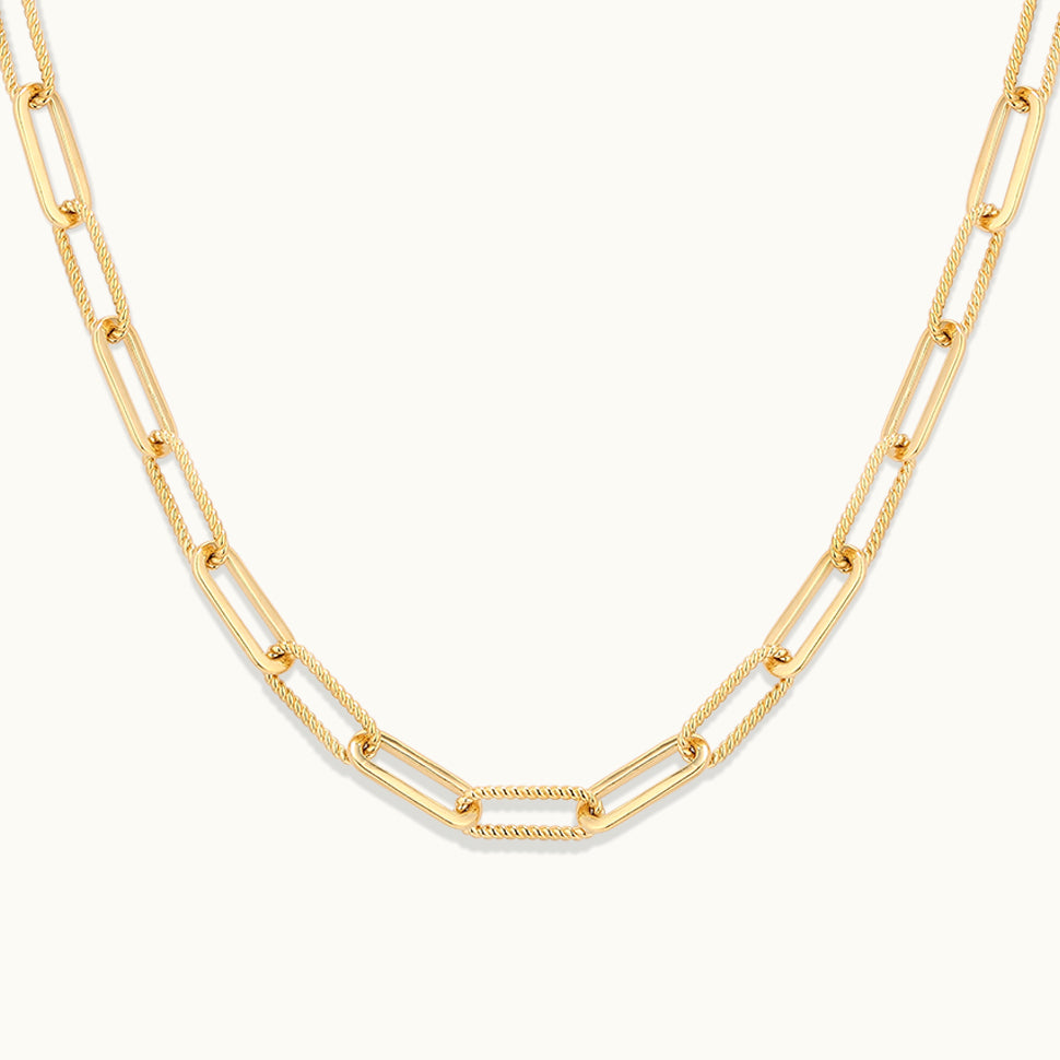 Paperclip & Rope Chain Necklace