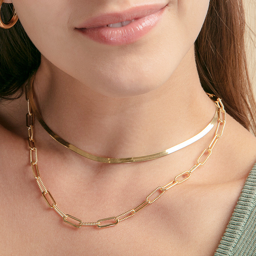 Paperclip & Rope Chain Necklace