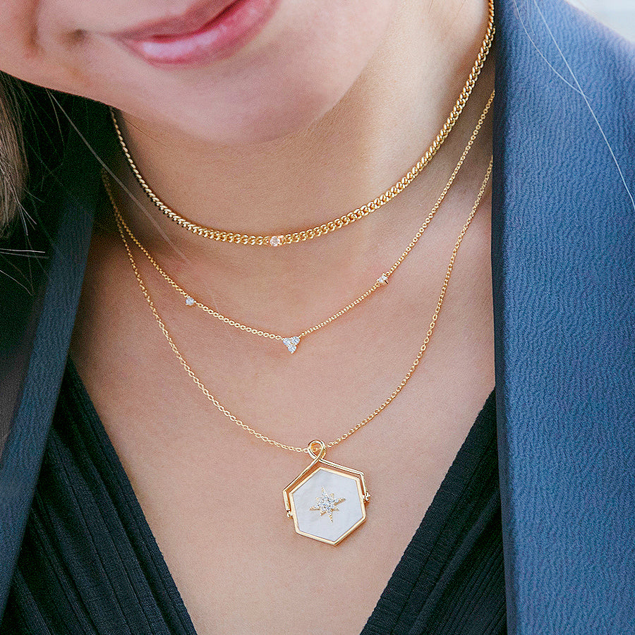 Triple Triangle CZ Necklace