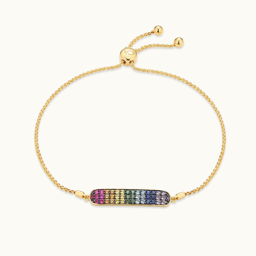 Rainbow Gemstone Bolo Bracelet