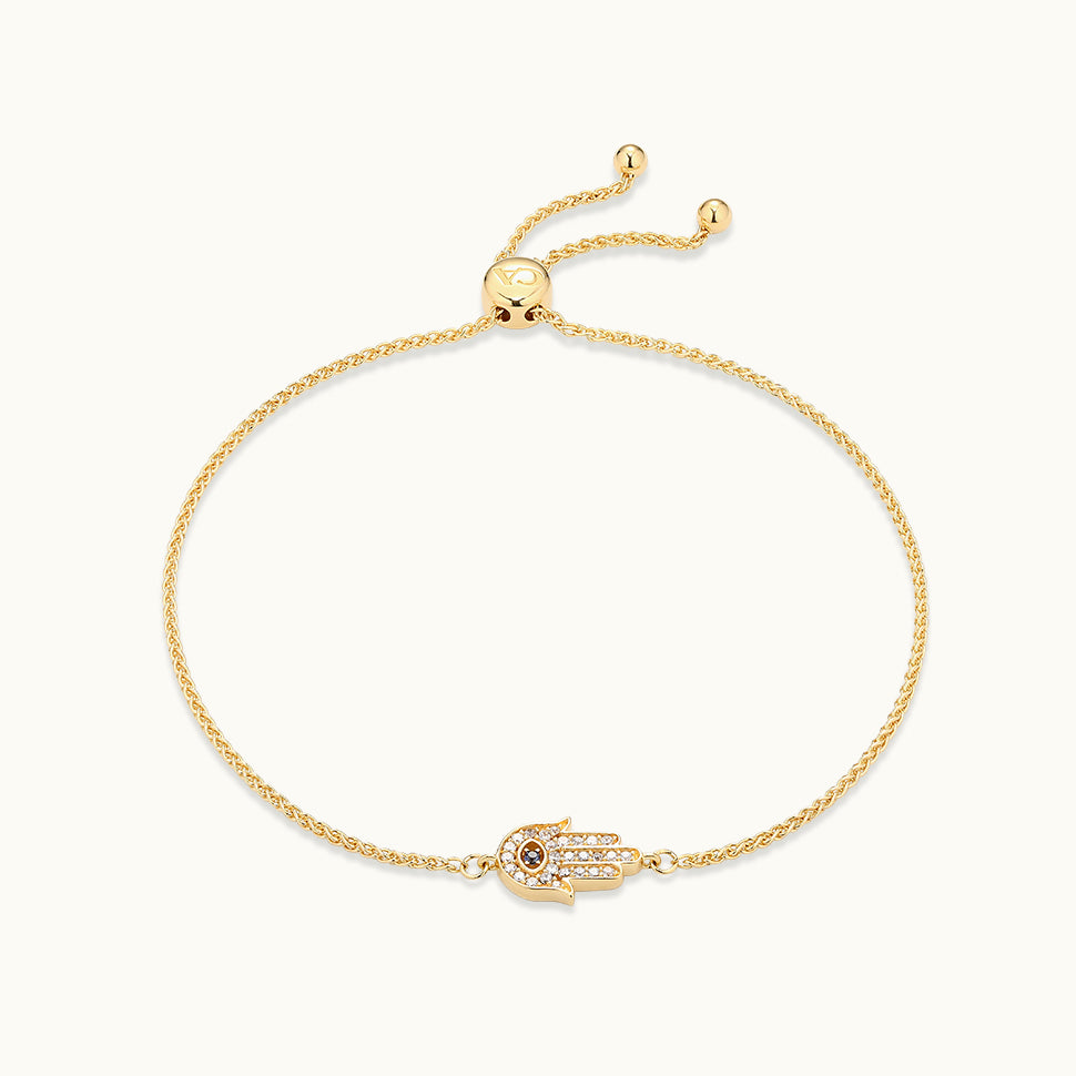 Gold Hamsa Hand Charm Bracelet
