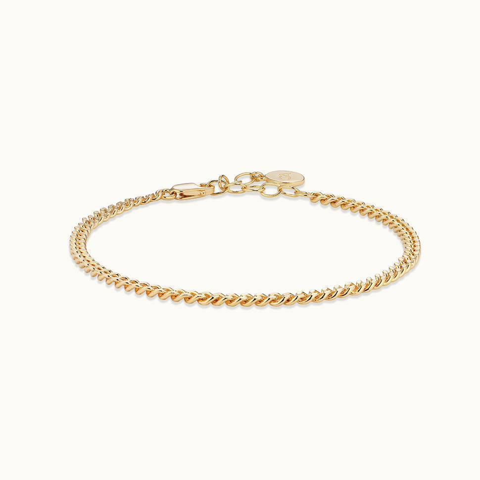 gold curb chain bracelet