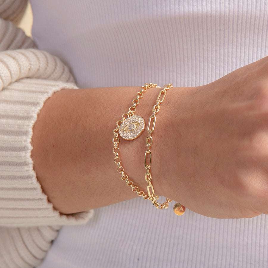 Evil Eye Coin Chain Bracelet