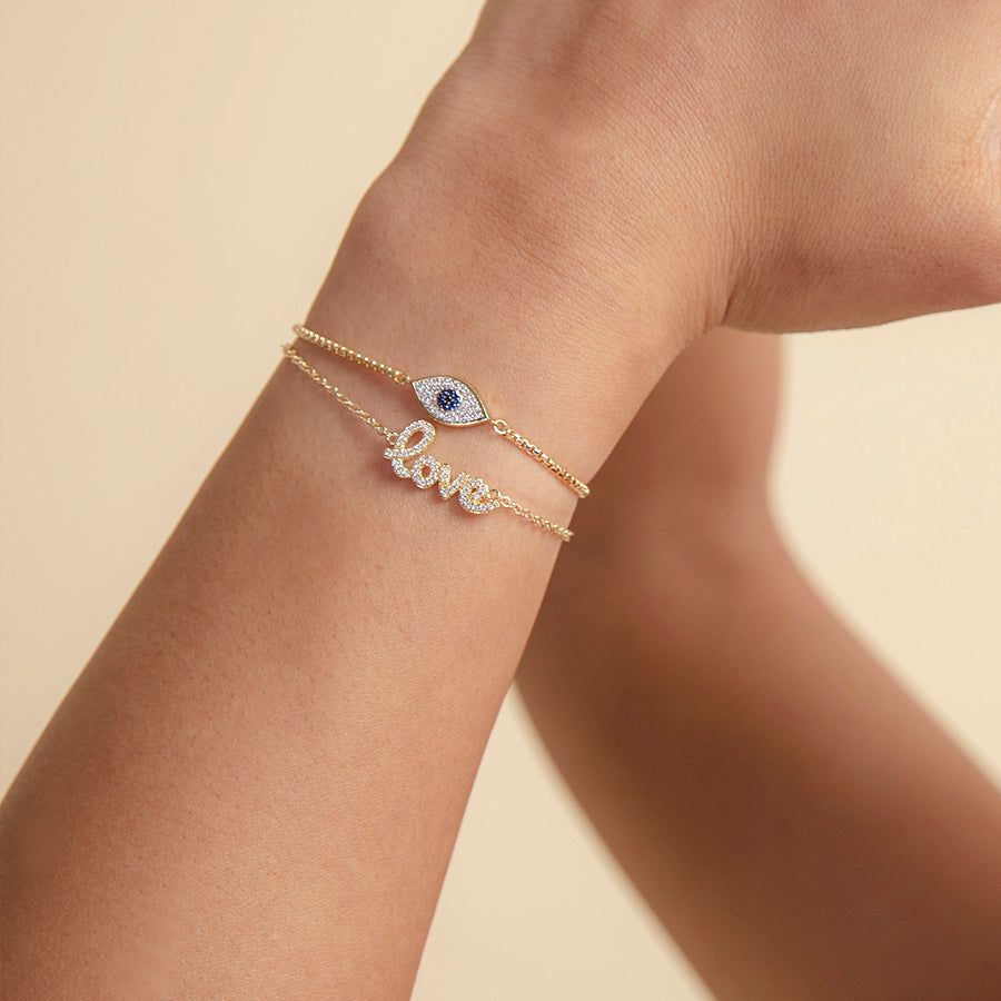 White Evil Eye Bracelet, Zircon Evil Eye Charm, Gold Evil Eye Jewelry, Cuff  Bracelet, Chain Bracelet, Safety Pin Bracelet, Heart Charm - Etsy