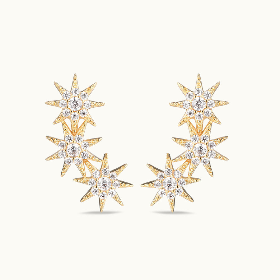 Gemstone Starburst Stud Earring