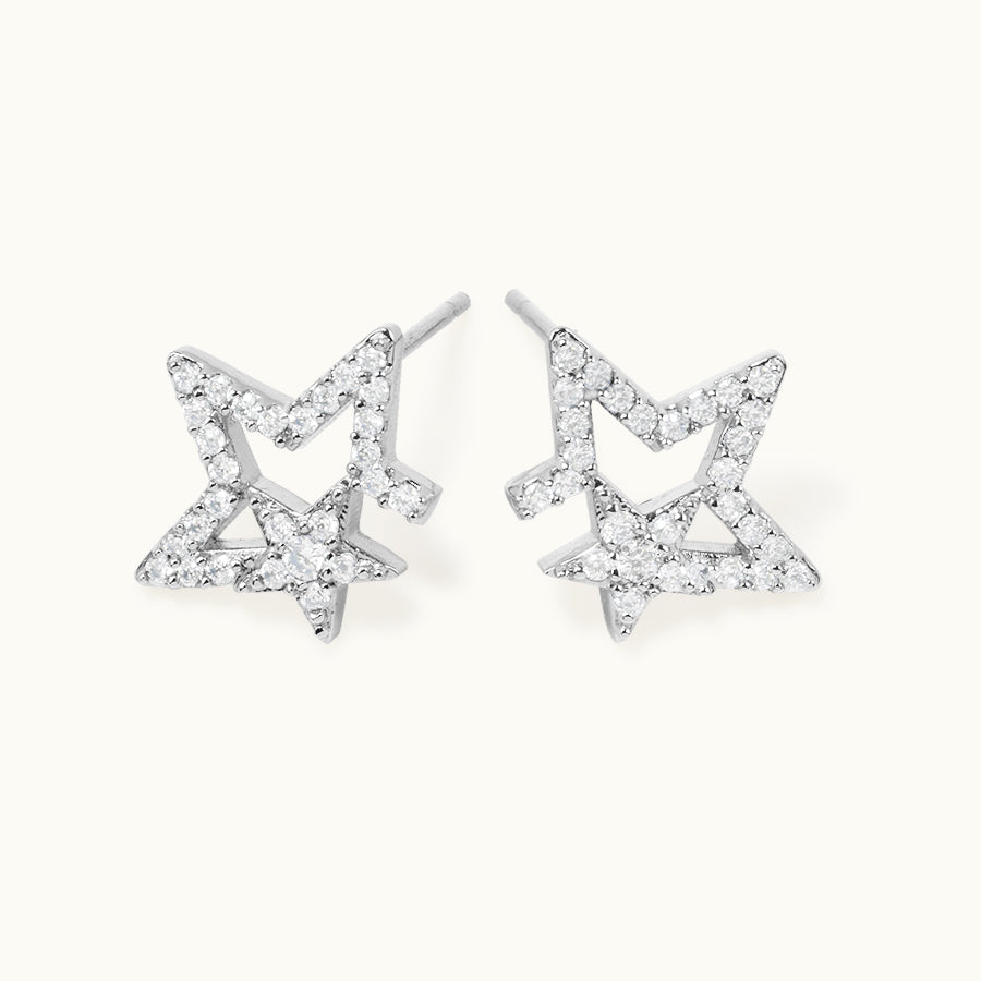 silver star stud earrings