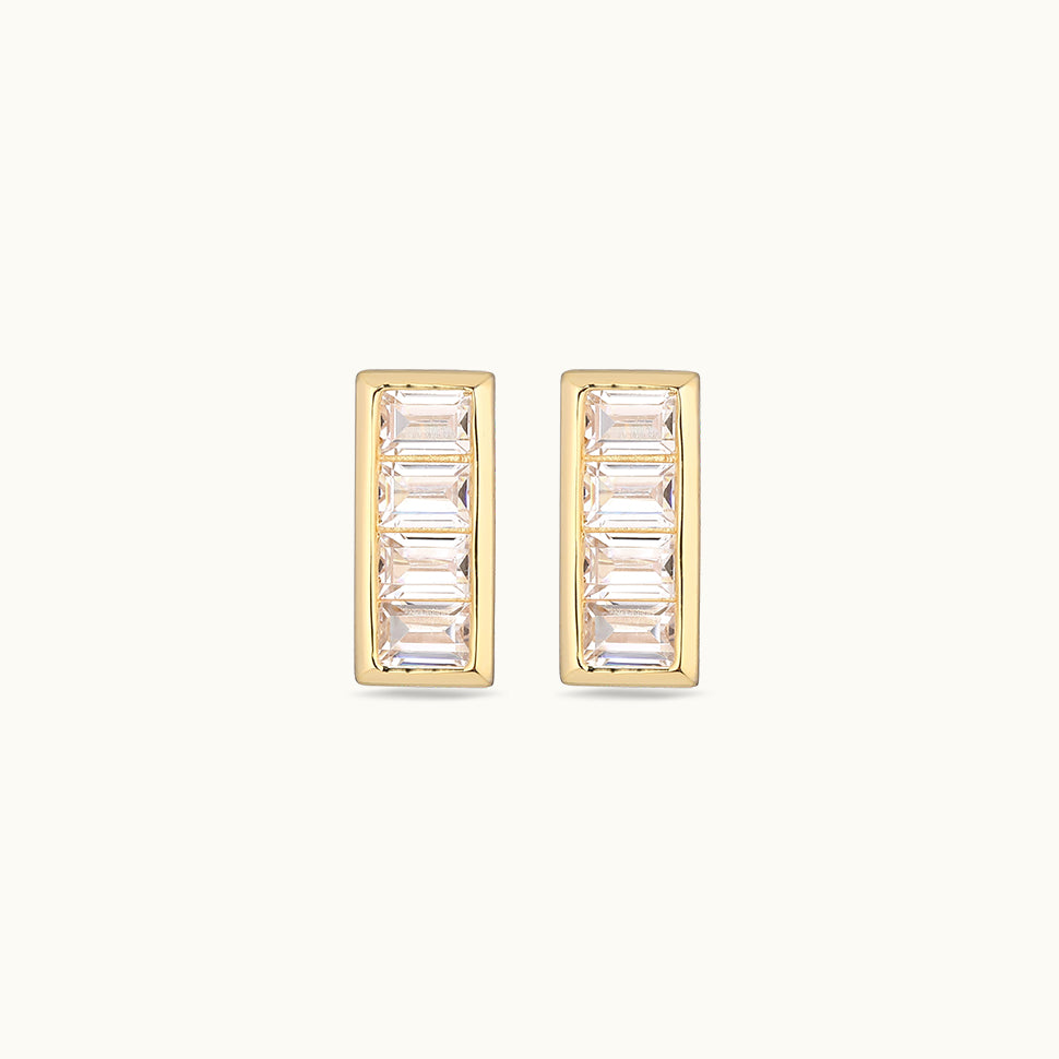 Mini Baguette Bar Stud Earring