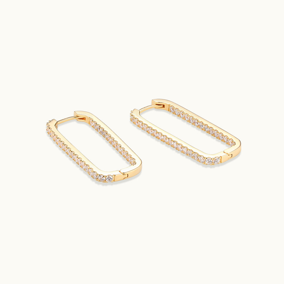 open rectangle earring