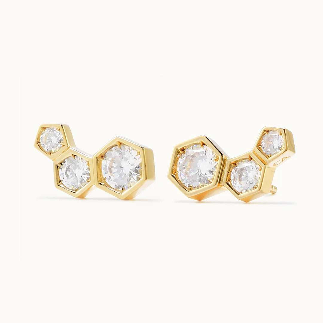 Honeycomb Stud Earring