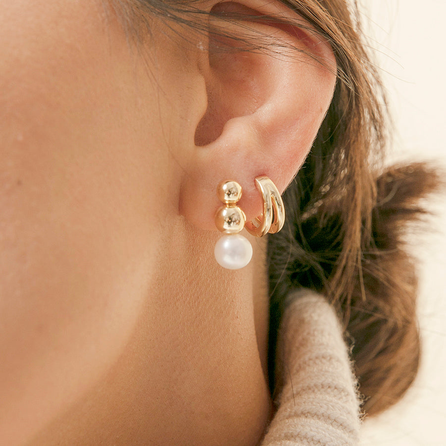 Double Hoop Huggie Earring