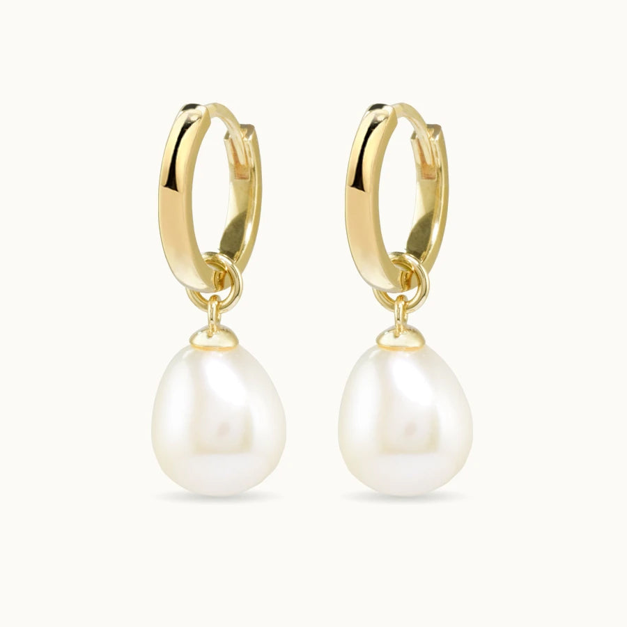 pearl chain drop earrings