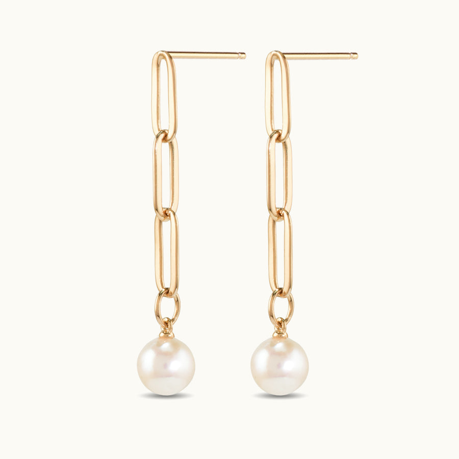 freshwater pearl chain earrings