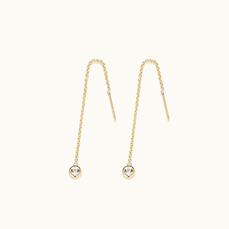 White Topaz Chain Drop Earring