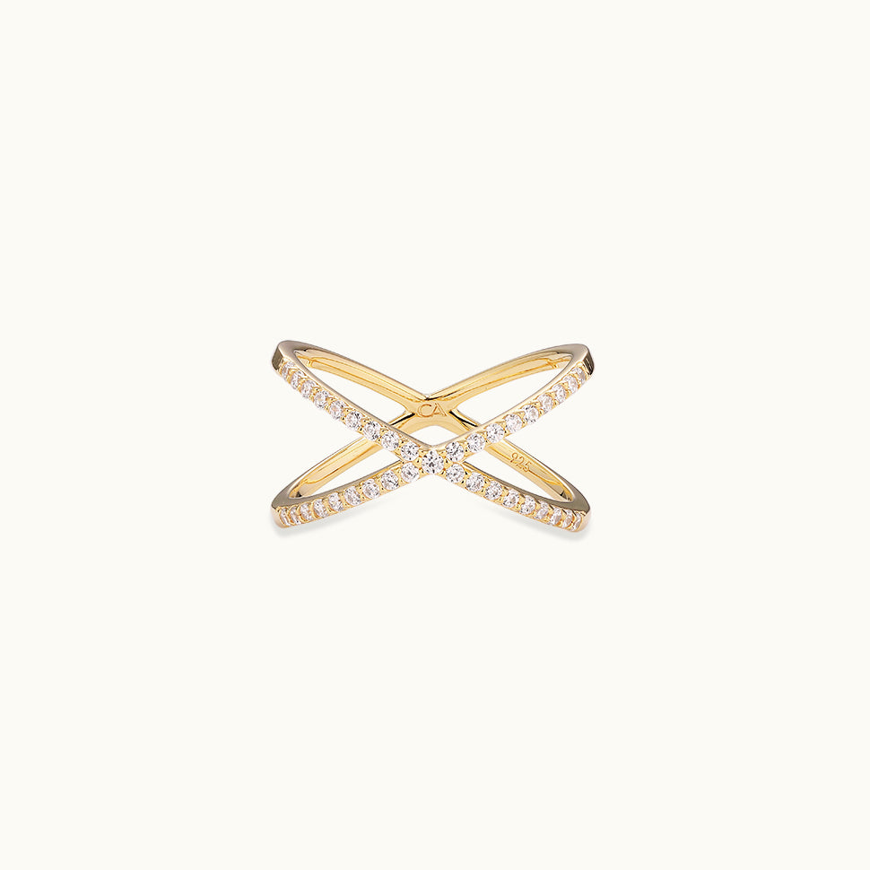 gold crossover ring
