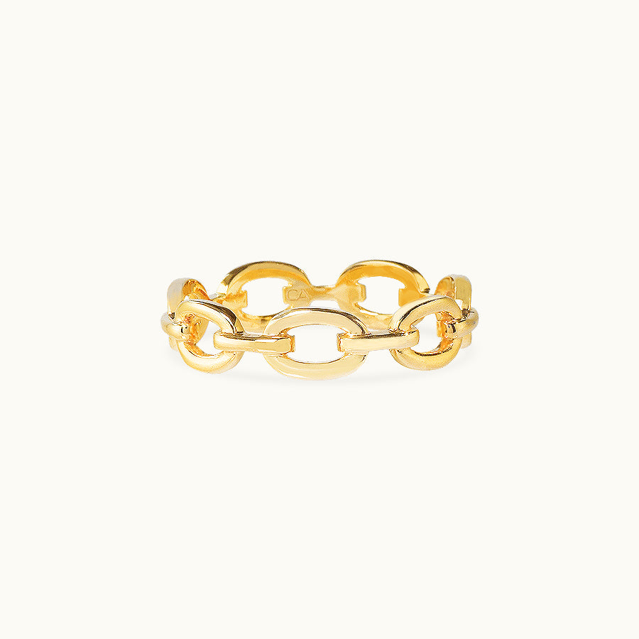 gold chain link ring