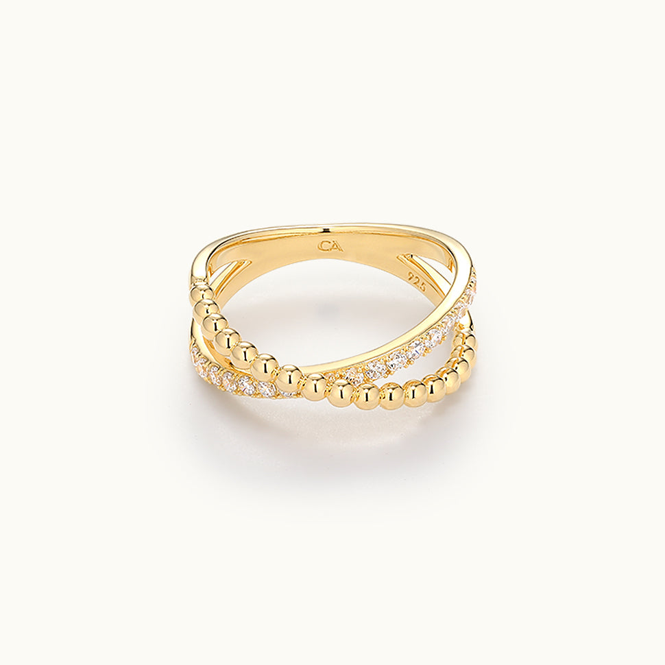 Ball & Gemstone Infinity Ring