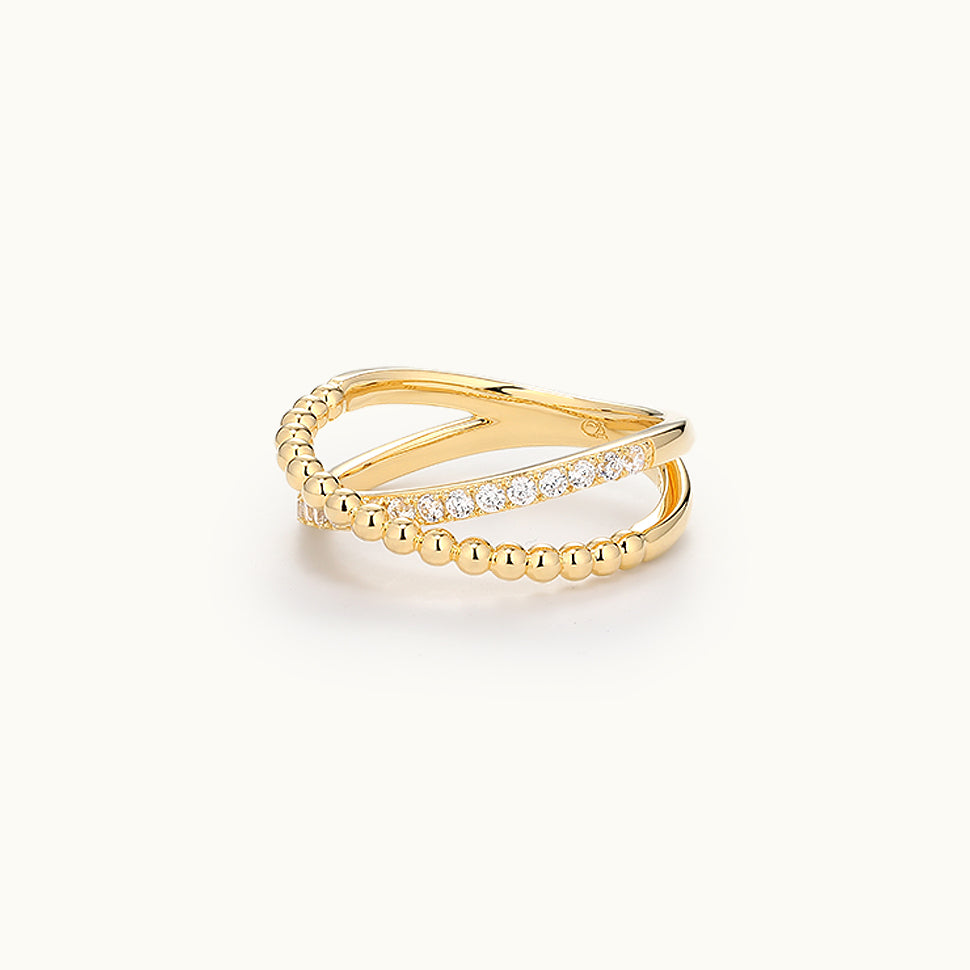 Ball & Gemstone Infinity Ring